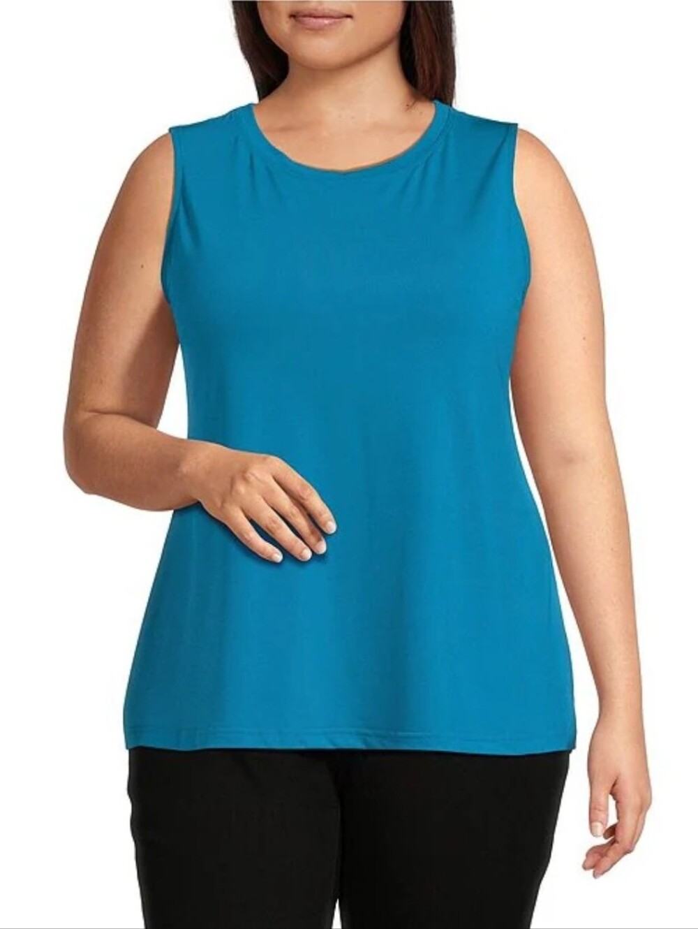 Ali Miles Bright Teal Sleeveless Knit Tank